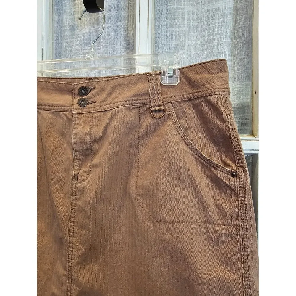 Faded Glory Brown Denim Knee Length‎ Skirt Women's Size 16